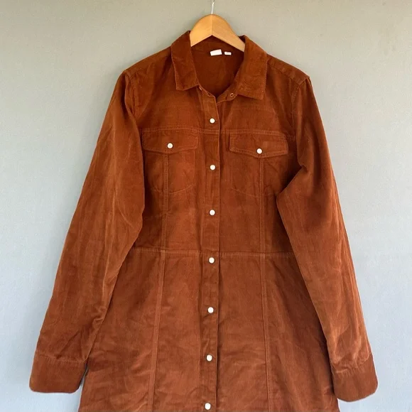 Corduroy  Button-Down Dress - Picture 3 of 7